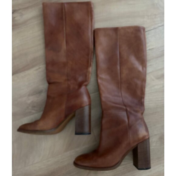 Shoes - Italian Handmade Leather Knee High Boots